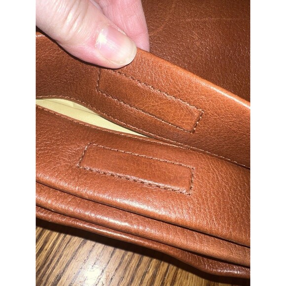 Cole Haan Purse Brown Leather Shoulder Tote Bag Rivets Stitch Y2K Boho Vintage - Picture 12 of 16